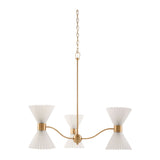 Modern European furniture - Pleated White Linen 6-Light Chandelier - www.oroa.com