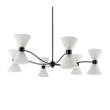 Modern European furniture - Pleated White Linen 10-Light Chandelier - www.oroa.com