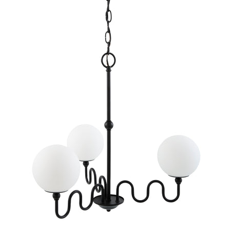   Modern European furniture - Wavy Black Iron 3-Light Chandelier - www.oroa.com | Oroa.com