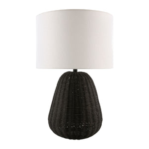   Hand-painted Rattan Linen Table Lamp | Oroa.com