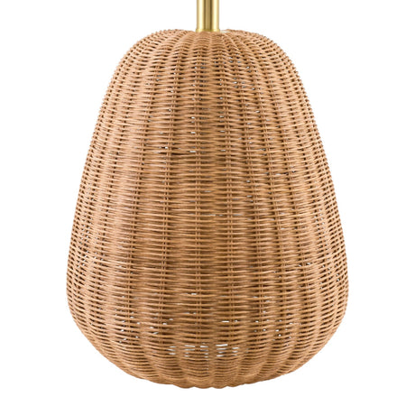 Modern European furniture - Hand-painted Rattan Linen Table Lamp - www.oroa.com