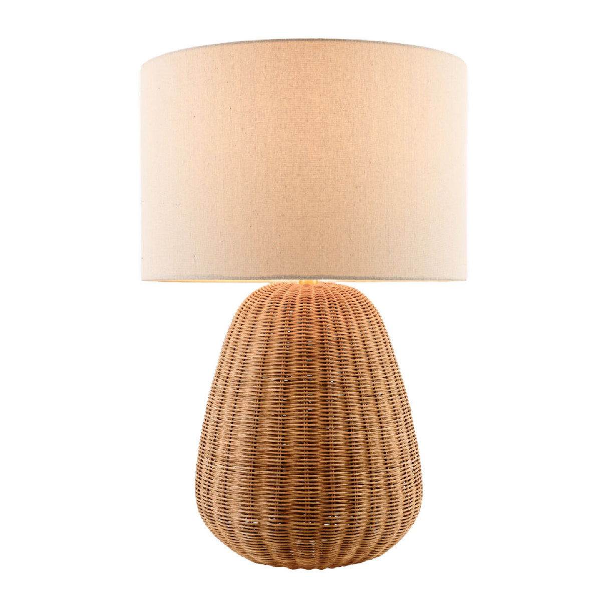   Hand-painted Rattan Linen Table Lamp | Oroa.com