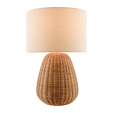 Modern European furniture - Hand-painted Rattan Linen Table Lamp - www.oroa.com