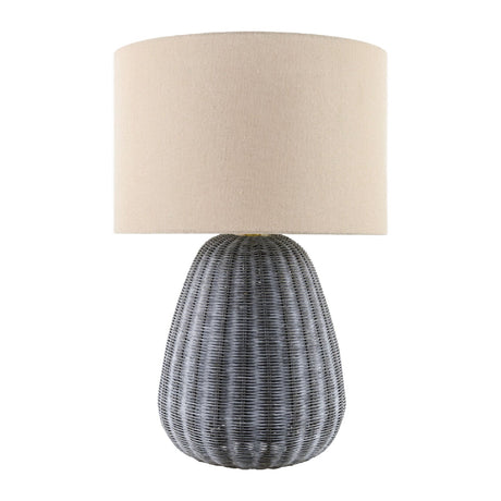 Modern European furniture - Hand-painted Rattan Linen Table Lamp - www.oroa.com