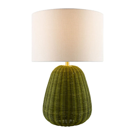 Modern European furniture - Hand-painted Rattan Linen Table Lamp - www.oroa.com