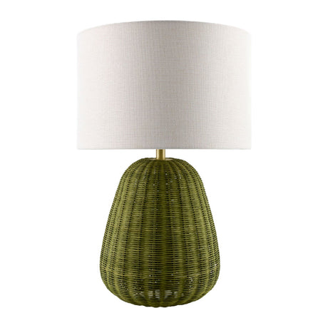 Modern European furniture - Hand-painted Rattan Linen Table Lamp - www.oroa.com