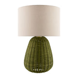 Modern European furniture - Hand-painted Rattan Linen Table Lamp - www.oroa.com