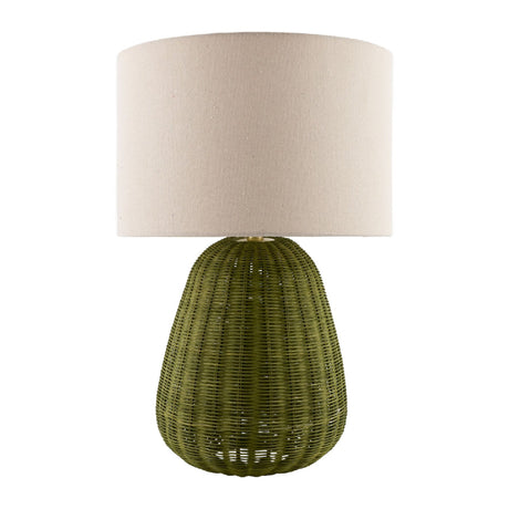 Modern European furniture - Hand-painted Rattan Linen Table Lamp - www.oroa.com