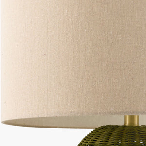   Hand-painted Rattan Linen Table Lamp | Oroa.com