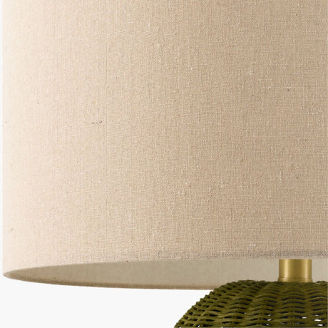 Modern European furniture - Hand-painted Rattan Linen Table Lamp - www.oroa.com