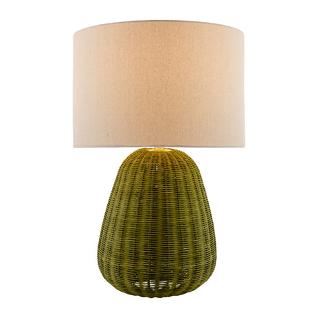 Modern European furniture - Hand-painted Rattan Linen Table Lamp - www.oroa.com