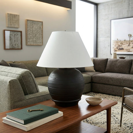   Modern European furniture - Dark Gray Ceramic Table Lamp - www.oroa.com | Oroa.com