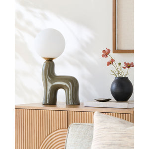   Modern European furniture - White Glass Sculptural Table Lamp - www.oroa.com | Oroa.com