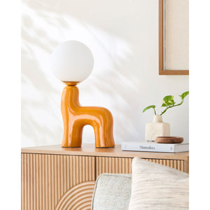  Modern European furniture - White Glass Sculptural Table Lamp - www.oroa.com | Oroa.com