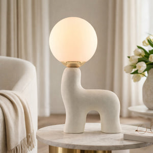   Modern European furniture - White Glass Sculptural Table Lamp - www.oroa.com | Oroa.com