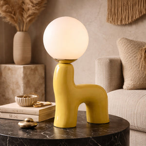   Modern European furniture - White Glass Sculptural Table Lamp - www.oroa.com | Oroa.com
