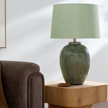 Modern European furniture - Striped Ceramic Accent Table Lamp - www.oroa.com