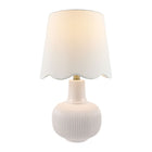 Modern European furniture - Scalloped White Linen Table Lamp - www.oroa.com