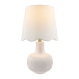 Modern European furniture - Scalloped White Linen Table Lamp - www.oroa.com