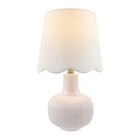 Modern European furniture - Scalloped White Linen Table Lamp - www.oroa.com