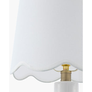   Modern European furniture - Scalloped White Linen Table Lamp - www.oroa.com | Oroa.com