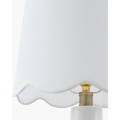 Modern European furniture - Scalloped White Linen Table Lamp - www.oroa.com