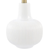 Modern European furniture - Scalloped White Linen Table Lamp - www.oroa.com