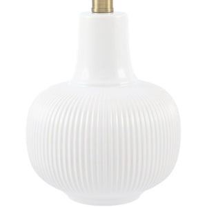   Modern European furniture - Scalloped White Linen Table Lamp - www.oroa.com | Oroa.com