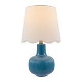 Modern European furniture - Scalloped White Linen Table Lamp - www.oroa.com