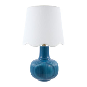   Modern European furniture - Scalloped White Linen Table Lamp - www.oroa.com | Oroa.com