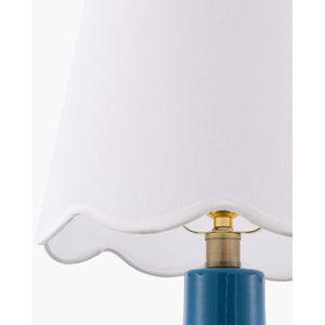  Modern European furniture - Scalloped White Linen Table Lamp - www.oroa.com | Oroa.com