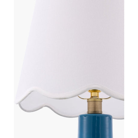 Modern European furniture - Scalloped White Linen Table Lamp - www.oroa.com