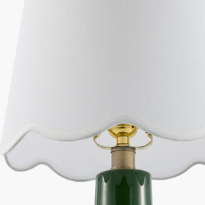   Modern European furniture - Scalloped White Linen Table Lamp - www.oroa.com | Oroa.com
