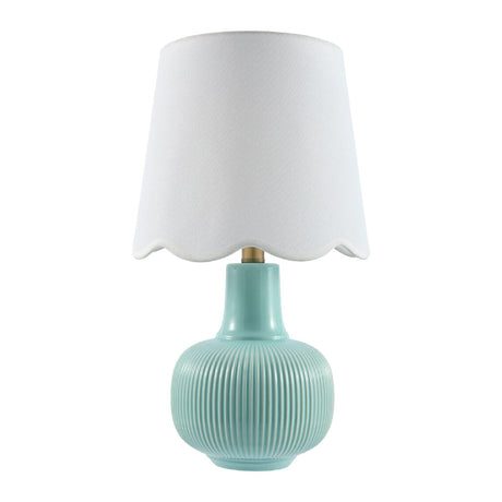 Modern European furniture - Scalloped White Linen Table Lamp - www.oroa.com