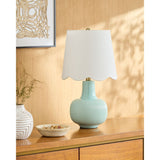 Modern European furniture - Scalloped White Linen Table Lamp - www.oroa.com