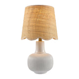 Modern European furniture - Scalloped Beige Jute Table Lamp - www.oroa.com
