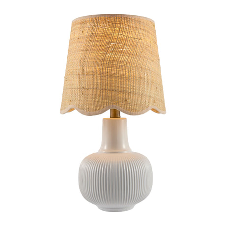   Modern European furniture - Scalloped Beige Jute Table Lamp - www.oroa.com | Oroa.com