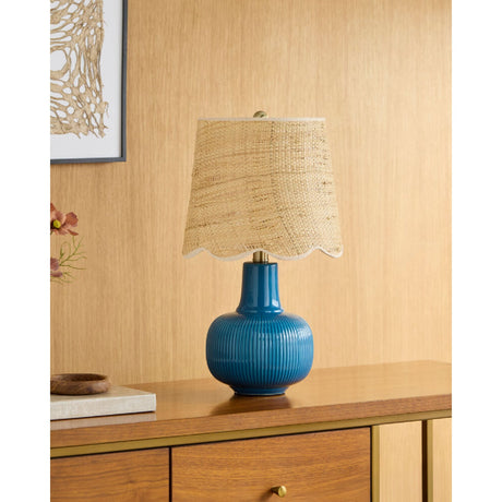 Modern European furniture - Scalloped Beige Jute Table Lamp - www.oroa.com
