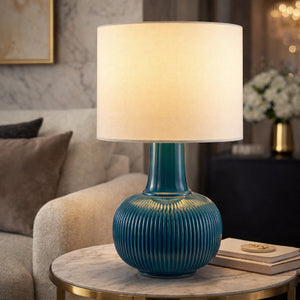   Modern European furniture - Reeded Ceramic Accent Table Lamp - www.oroa.com | Oroa.com