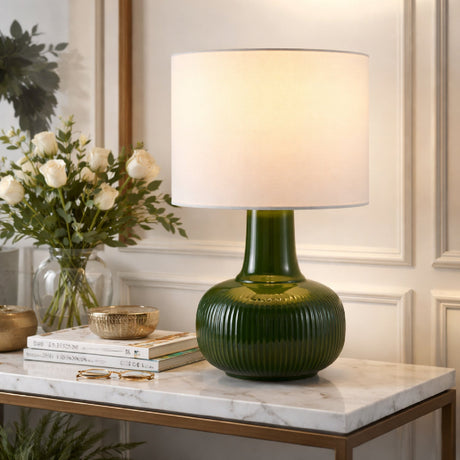 Modern European furniture - Reeded Ceramic Accent Table Lamp - www.oroa.com