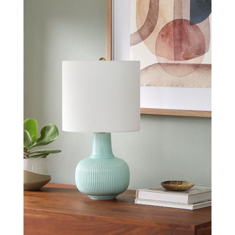 Modern European furniture - Reeded Ceramic Accent Table Lamp - www.oroa.com