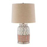 Modern European furniture - Geometric Patterned Ceramic Table Lamp - www.oroa.com