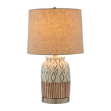 Modern European furniture - Geometric Patterned Ceramic Table Lamp - www.oroa.com