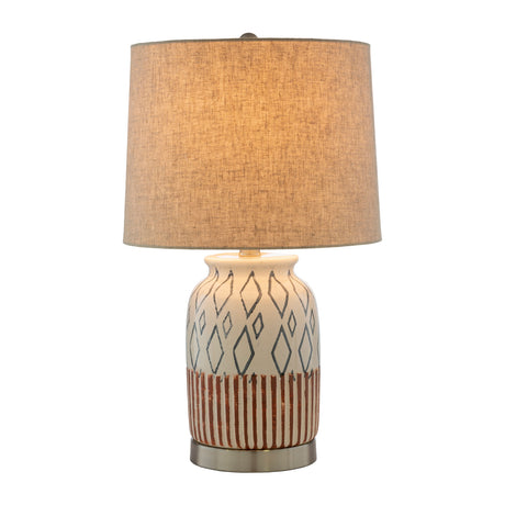   Modern European furniture - Geometric Patterned Ceramic Table Lamp - www.oroa.com | Oroa.com