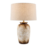 Modern European furniture - Rustic Cream Cement Table Lamp - www.oroa.com