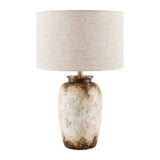 Modern European furniture - Rustic Cream Cement Table Lamp - www.oroa.com