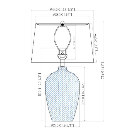 Modern European furniture - Gradient Blue Ceramic Table Lamp - www.oroa.com