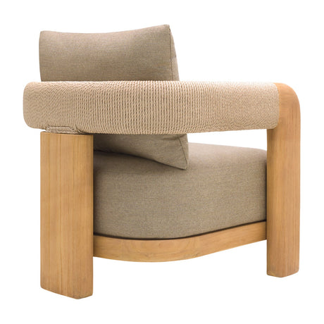 Modern European furniture - Cushioned Teak Outdoor Accent Chair - www.oroa.com