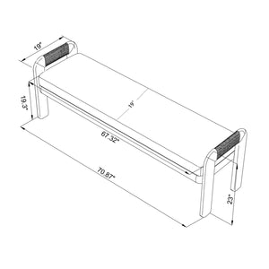   Modern European furniture - Cushioned Teak Outdoor Backless Bench - www.oroa.com | Oroa.com