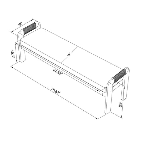 Modern European furniture - Cushioned Teak Outdoor Backless Bench - www.oroa.com